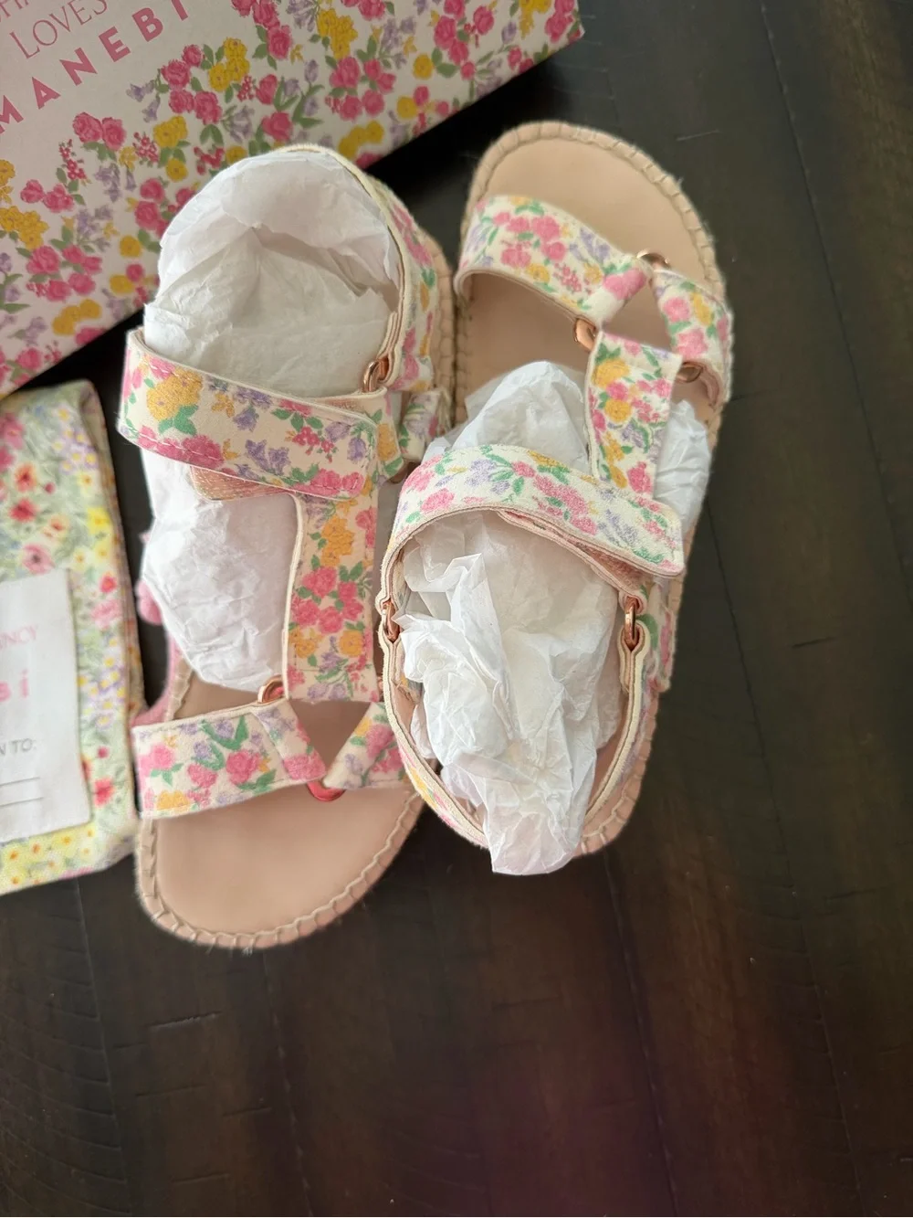 Manebí Floral Pink Sandals by LoveShackFancy